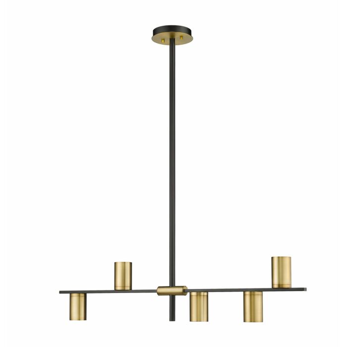 Z Lite Calumet 5 Light Chandelier In Matte Black With Olde Brass
