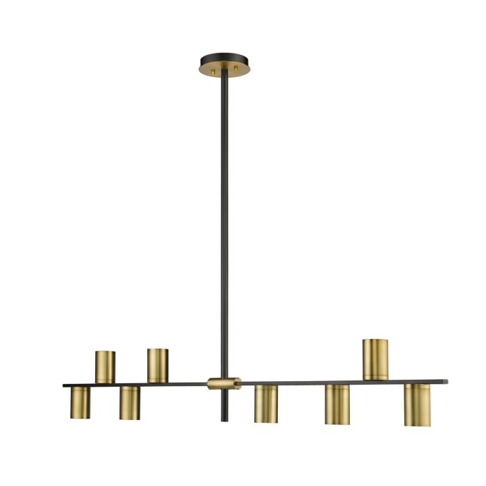 Z Lite Calumet 8 Light Chandelier In Matte Black With Olde Brass