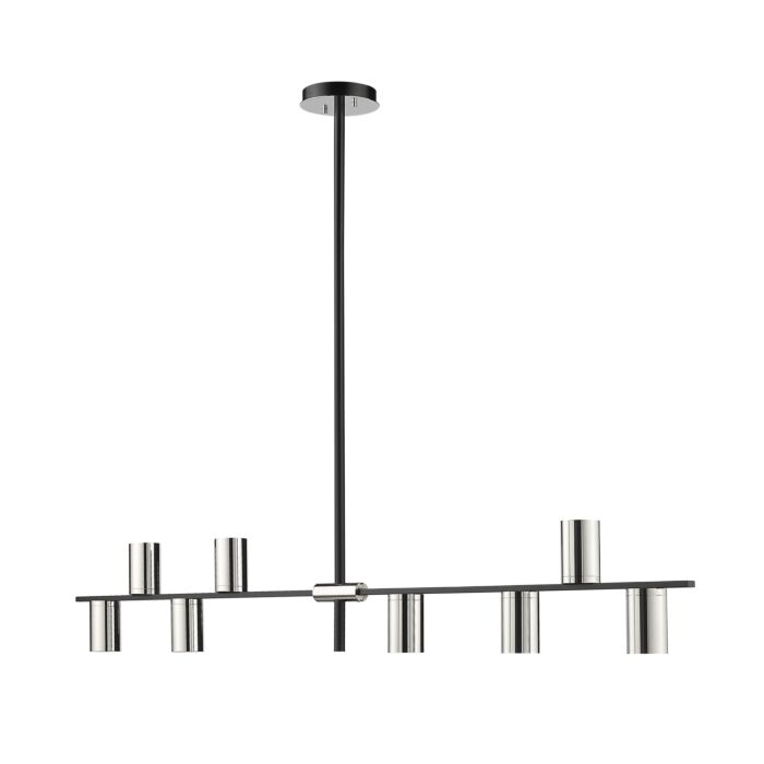 Z Lite Calumet 8 Light Chandelier In Mate Black With Polished Nickel