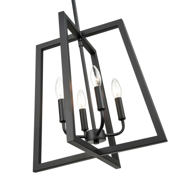 Millennium 4 Light Pendant Light in Matte Black