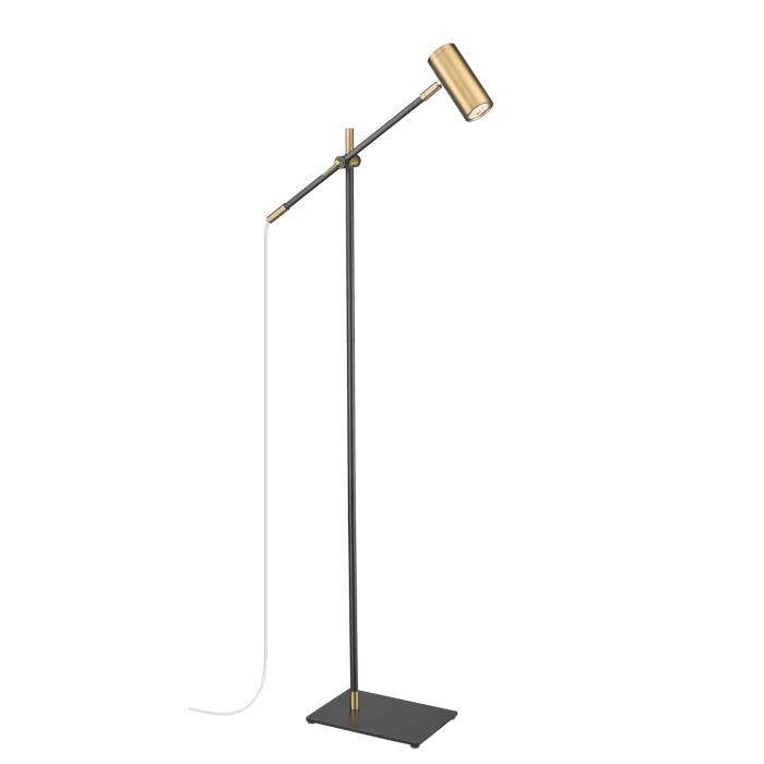 Z Lite Calumet 1 Light Floor Lamp Light In Matte Black With Olde Brass