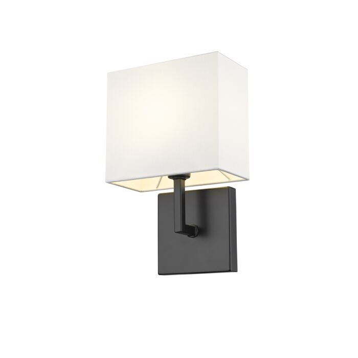 Z Lite Saxon 1 Light Wall Sconce In Matte Black