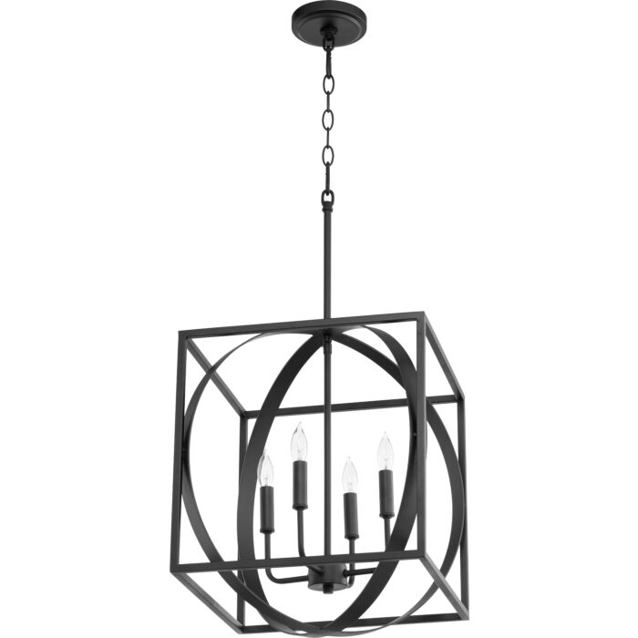 Quorum Soft Contemporary 4 Light 16 Inch Pendant Light in Noir