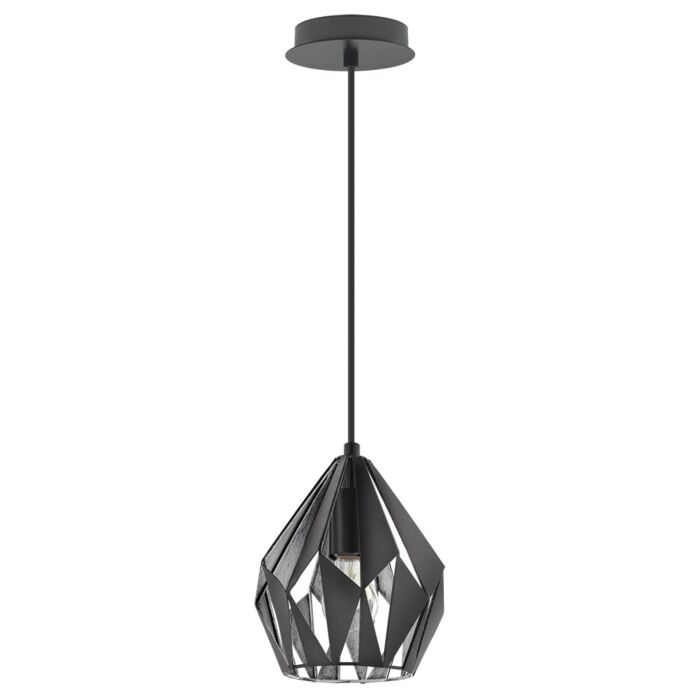 Carlton 3 1-Light Pendant in Matte Black & Silver