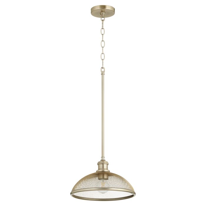 Quorum Omni 12 Inch Pendant Light in Aged Brass