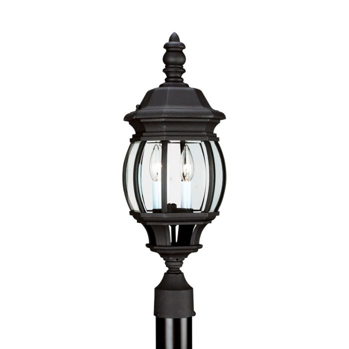 Sea Gull Wynfield 2 Light 23 Inch Outdoor Post Light in Black