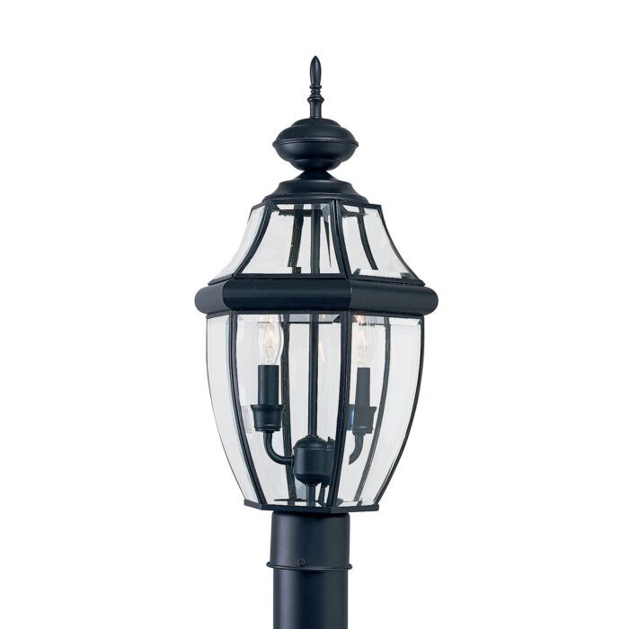 Sea Gull Lancaster 2 Light 22 Inch Outdoor Post Light in Black