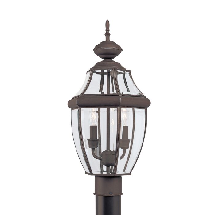 Sea Gull Lancaster 2 Light 22 Inch Outdoor Post Light in Antique Bronze