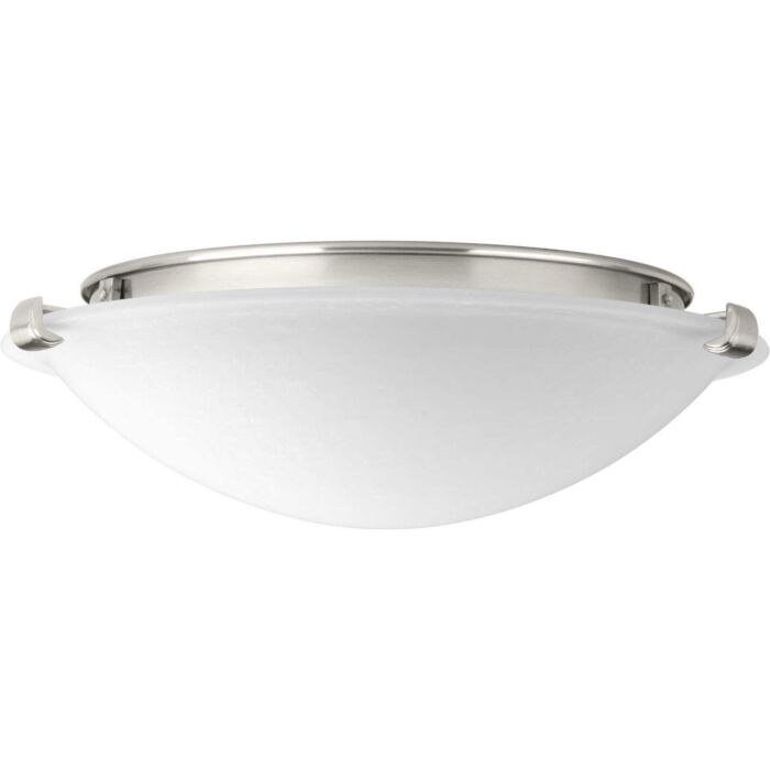 Linen Dome LED 1-Light LED Flush Mount in Brushed Nickel