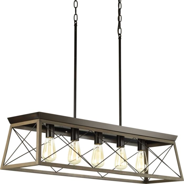 Briarwood 5-Light Linear Chandelier in Antique Bronze