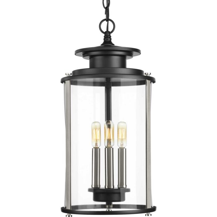 Squire 3-Light Hanging Lantern in Black