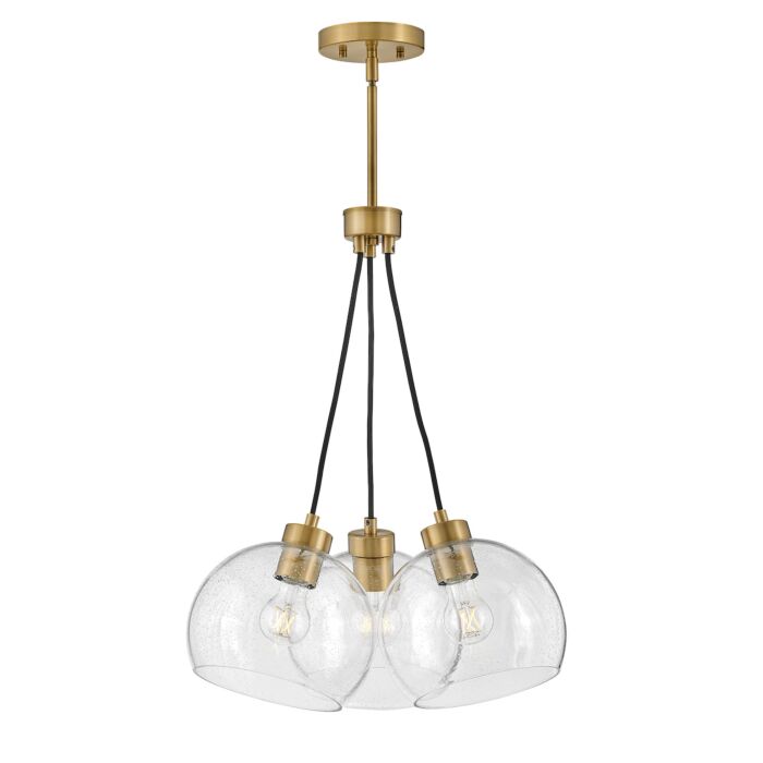 Lark Rumi 3 Light Pendant Light in Lacquered Brass