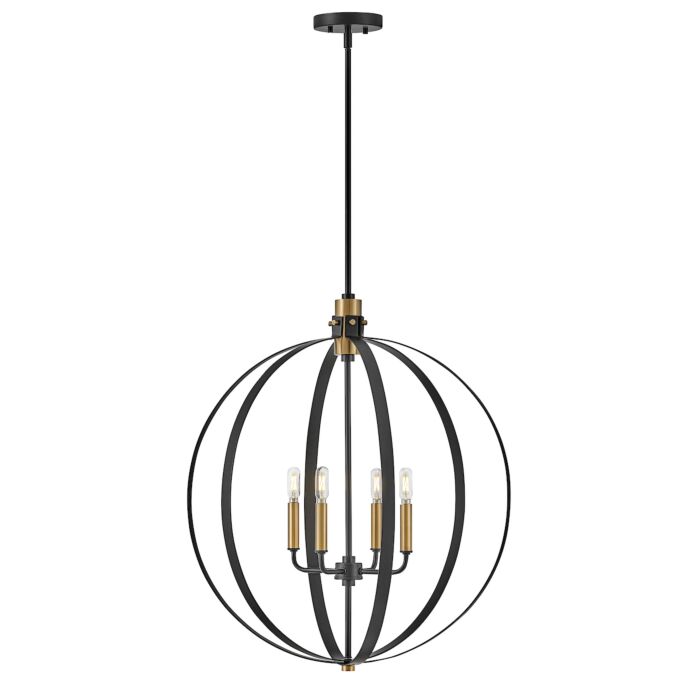 Lark Cirque 4 Light Chandelier in Black