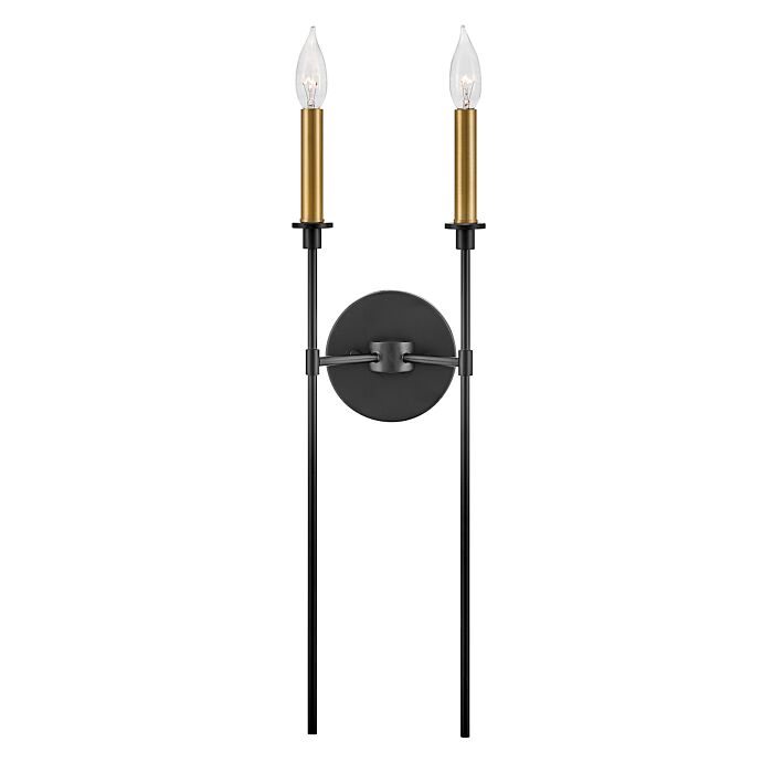 Lark Hux 2 Light Wall Sconce in Black