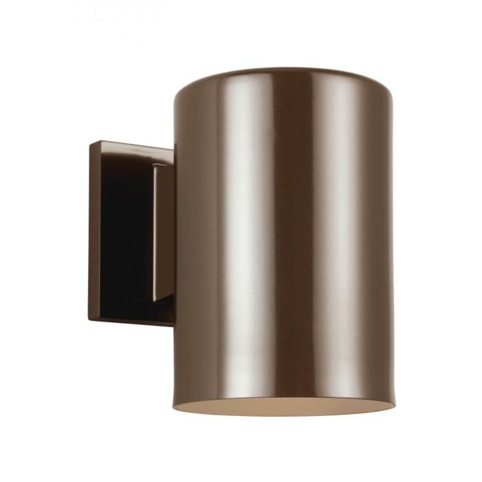 Sea Gull Cylinders 7 Inch Outdoor Wall Light in Bronze