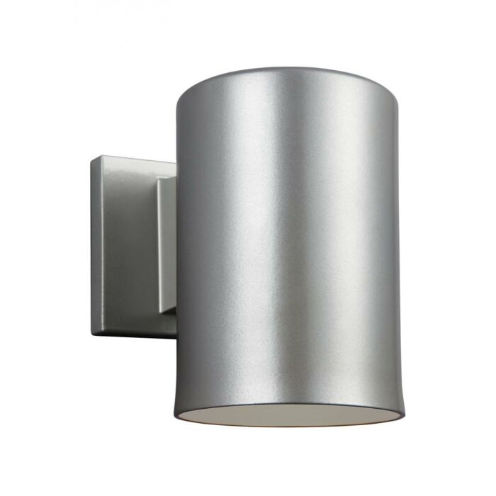 Sea Gull Cylinders 7 Inch Outdoor Wall Light in Painted Brushed Nickel
