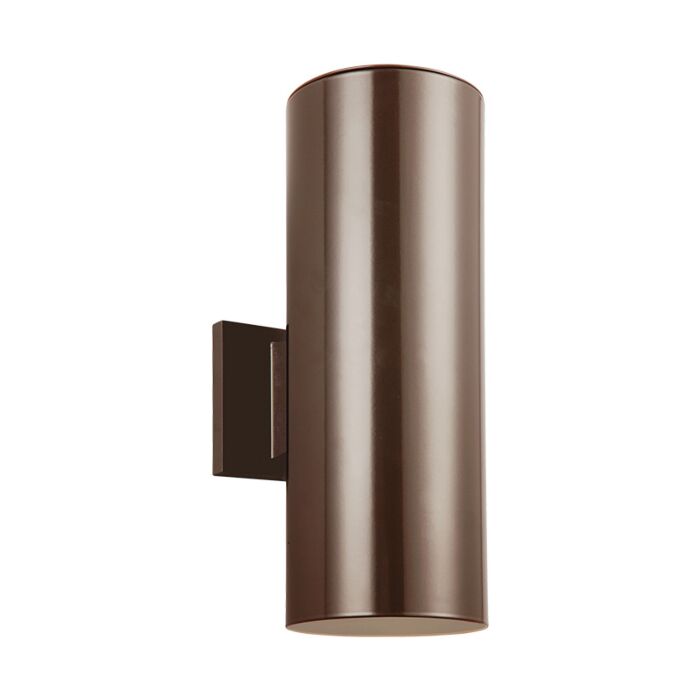Sea Gull Cylinders 2 Light 14 Inch Outdoor Wall Light in Bronze