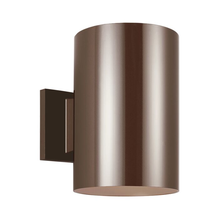 Sea Gull Cylinders 9 Inch Outdoor Wall Light in Bronze