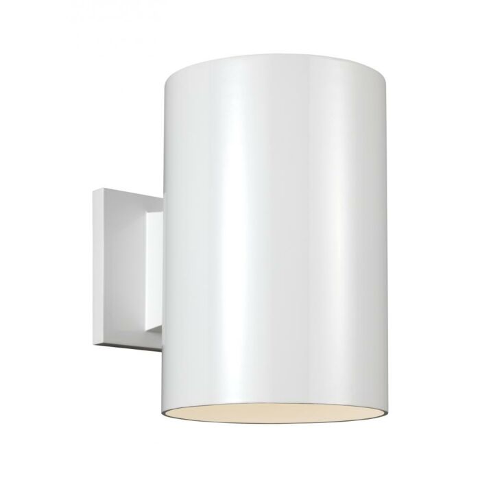 Sea Gull Cylinders 9 Inch Outdoor Wall Light in White