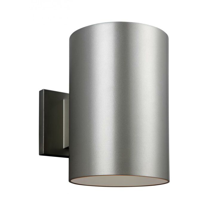 Sea Gull Cylinders 9 Inch Outdoor Wall Light in Painted Brushed Nickel