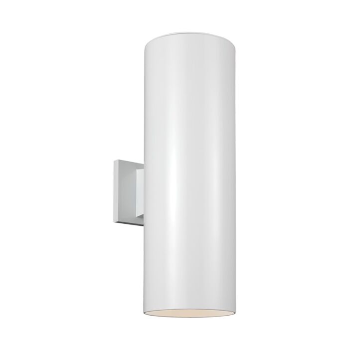 Sea Gull Cylinders 2 Light 18 Inch Outdoor Wall Light in White