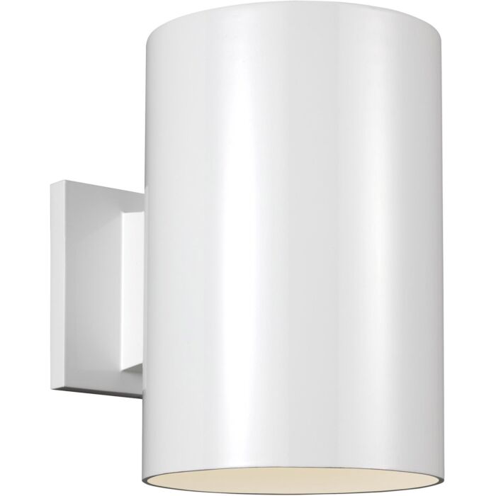 Sea Gull Cylinders 9 Inch Outdoor Wall Light in White