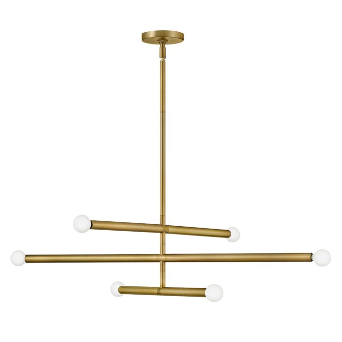 Lark Millie 6 Light Chandelier in Lacquered Brass