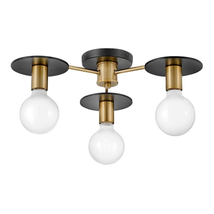Lark Bobbie 3 Light Chandelier in Lacquered Brass