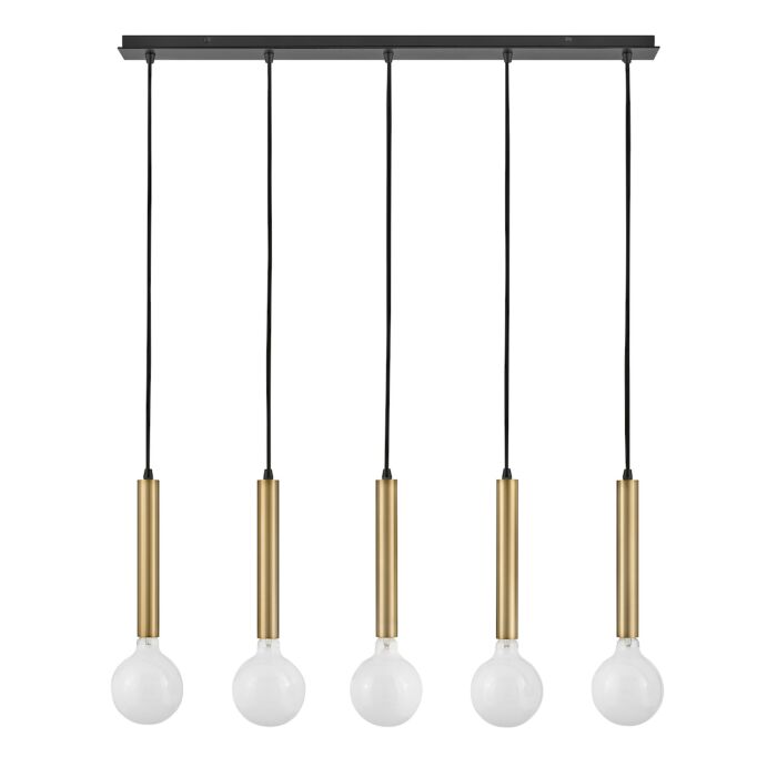 Lark Bobbie 5 Light Chandelier in Lacquered Brass