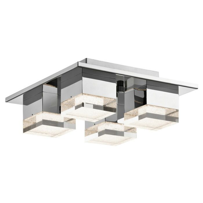 Elan Gorve 12.5 Inch 4 Light LED Cubic Zirconia Chip Ceiling Light in Chrome