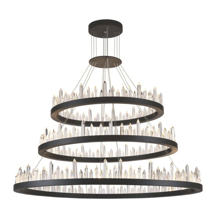 Malta 128-Light LED Chandelier in Satin Dark Grey