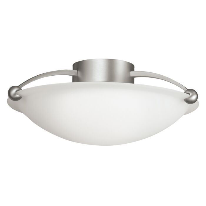 Kichler 3 Light 17 Inch Semi Flush in Brushed Nickel