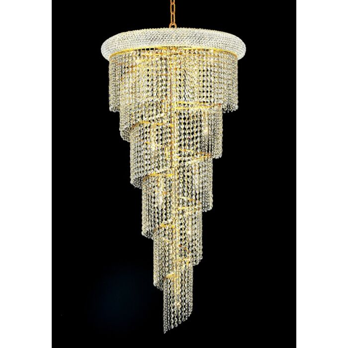 Spiral 18-Light Chandelier in Gold