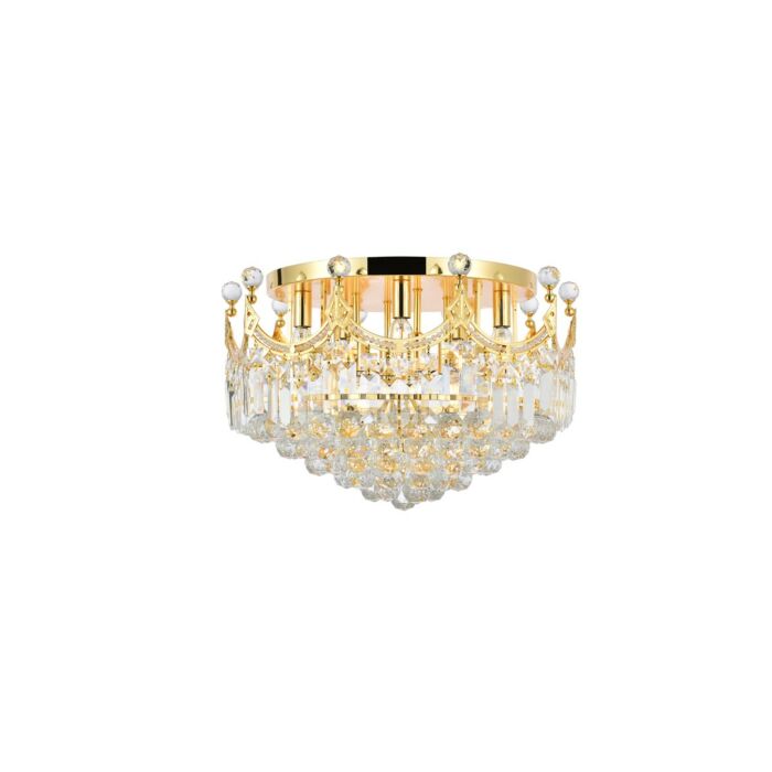 Corona 9-Light Flush Mount in Gold