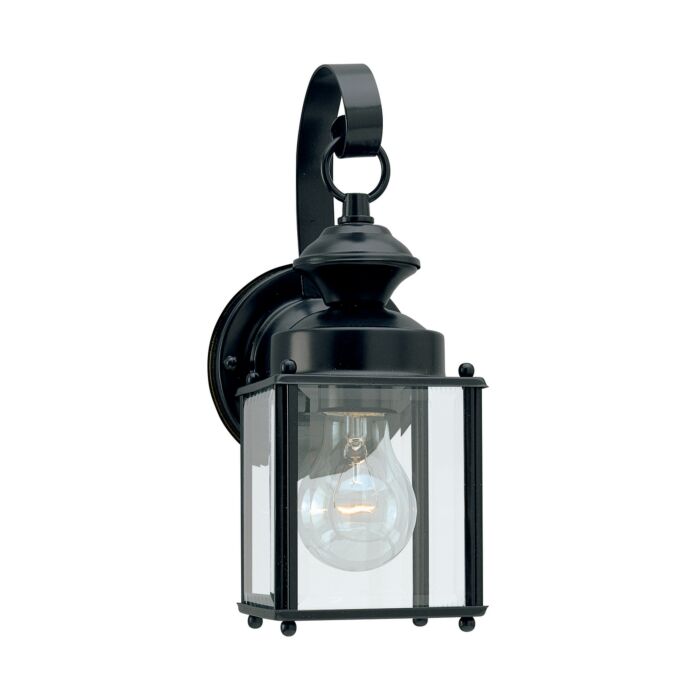 Sea Gull Jamestowne 11 Inch Outdoor Wall Light in Black
