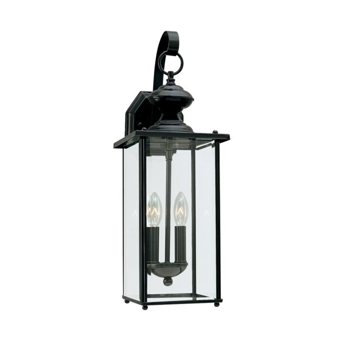 Sea Gull Jamestowne 2 Light Outdoor Wall Light in Black