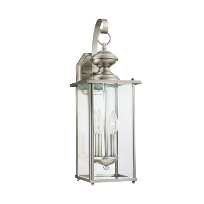 Sea Gull Jamestowne 2 Light 20 Inch Outdoor Wall Light in Antique Brushed Nickel