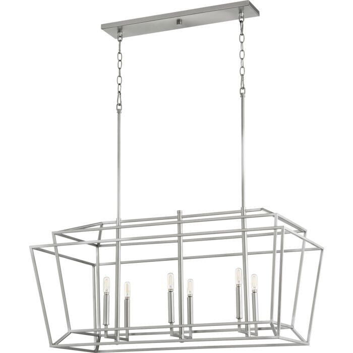 Quorum Monument 6 Light 20 Inch Foyer Light in Classic Nickel