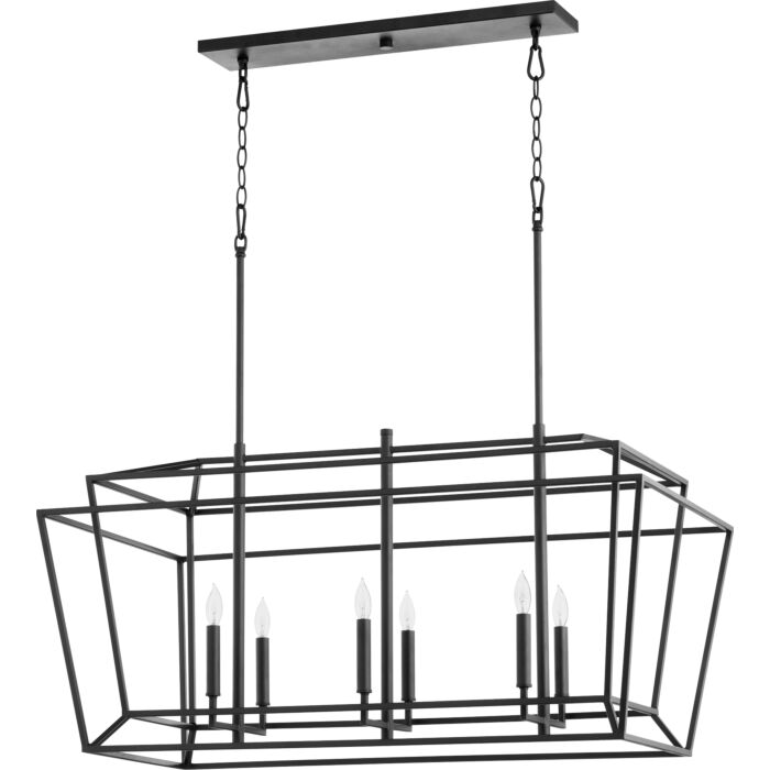 Quorum Monument 6 Light 20 Inch Pendant Light in Noir