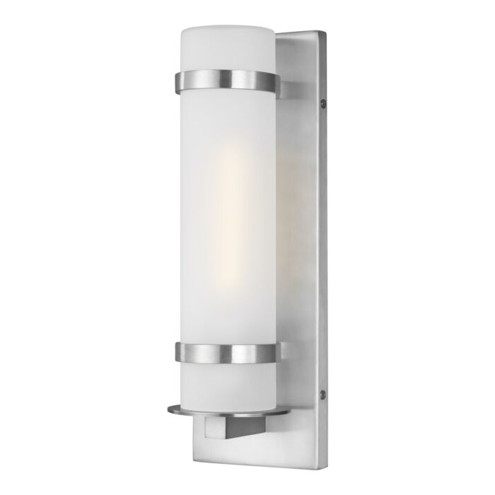 Sea Gull Alban LED Outdoor Wall Light in Satin Aluminum