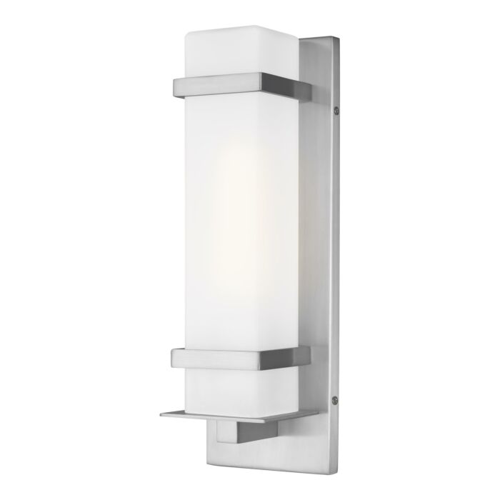 Sea Gull Alban Outdoor Wall Light in Satin Aluminum