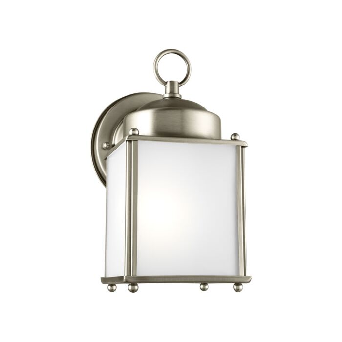 Sea Gull New Castle 8 Inch Outdoor Wall Light in Antique Brushed Nickel
