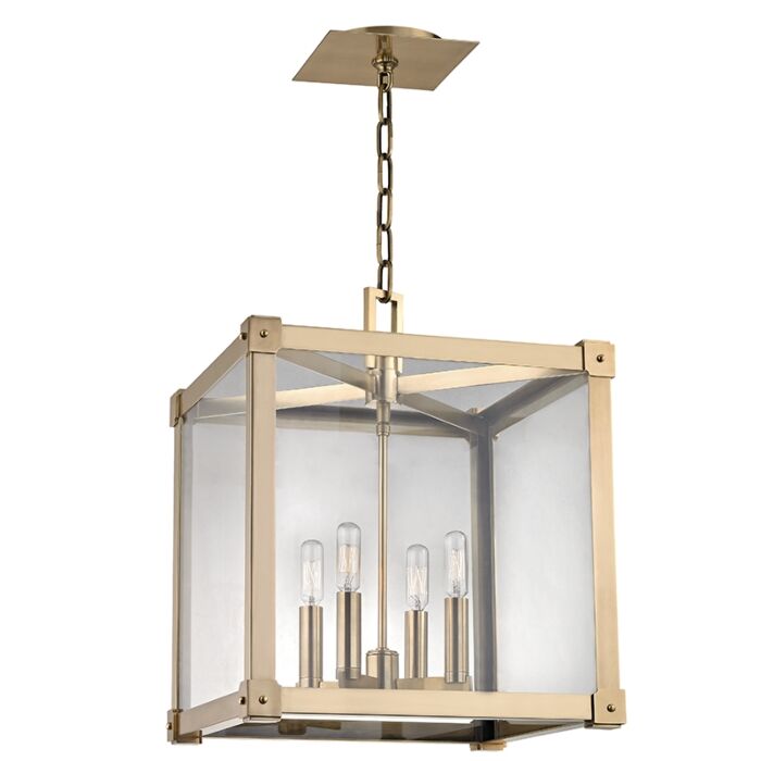 Hudson Valley Forsyth 4 Light 21 Inch Pendant Light in Aged Brass