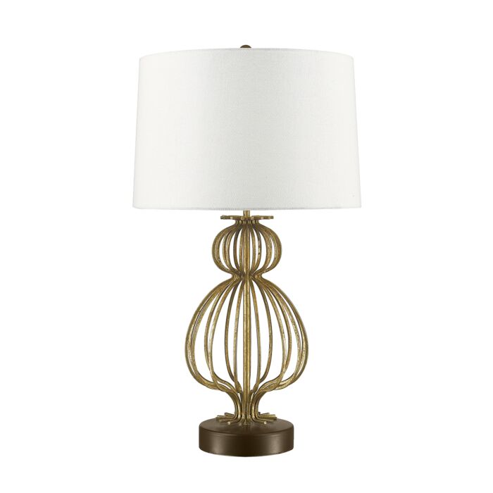 Lafitte 1-Light Table Lamp in Glazed Gilt Steel Body