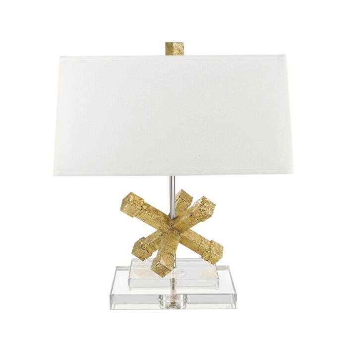 Jackson Square 1-Light Table Lamp in Distressed Gold body