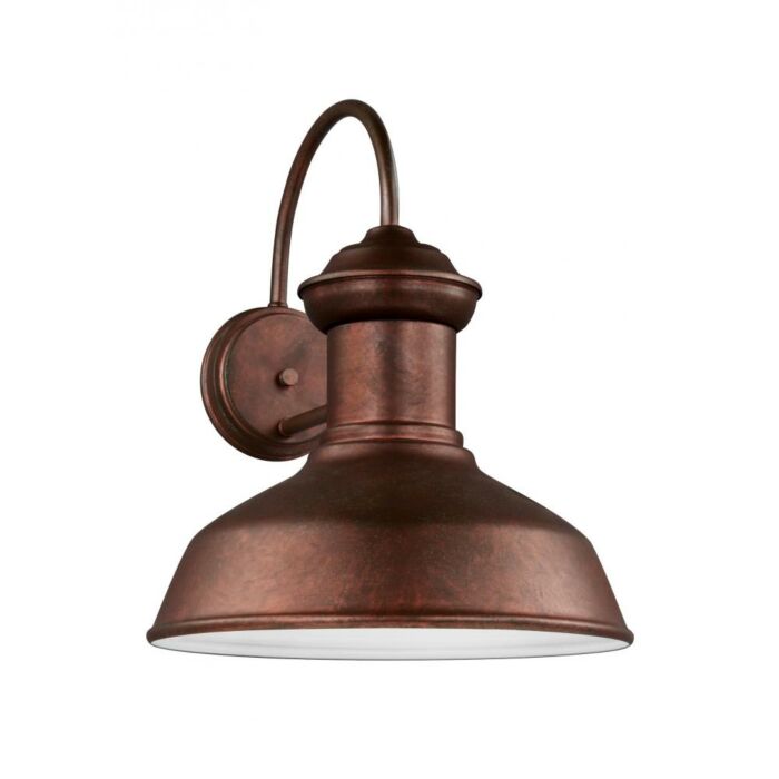 Sea Gull Fredricksburg 16 Inch Outdoor Wall Light in Weathered Copper