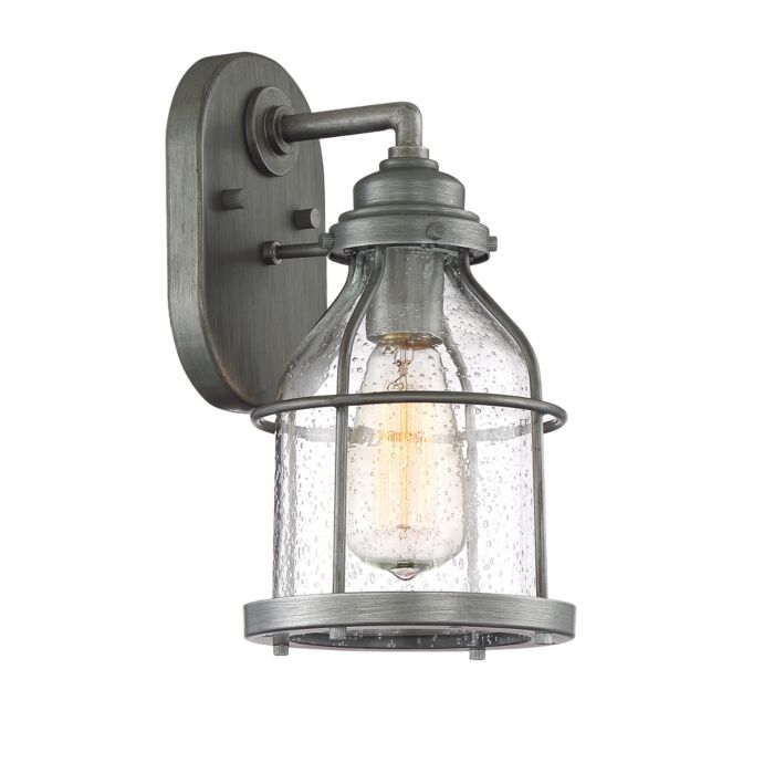 Brensten 1-Light Wall Lantern in Weathered Iron