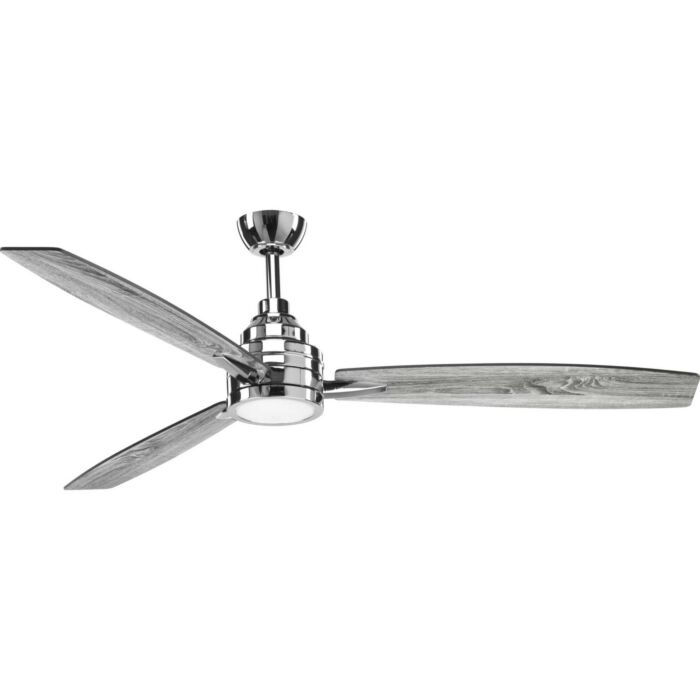 Gaze 1-Light 60" Hanging Ceiling Fan in Polished Chrome