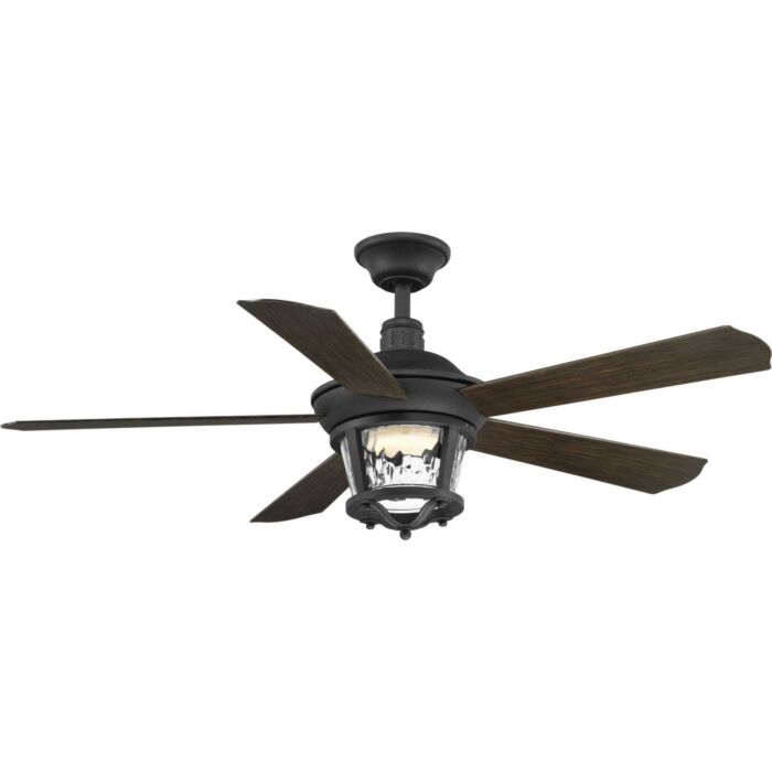 Smyrna 1-Light 52" Hanging Ceiling Fan in Forged Black