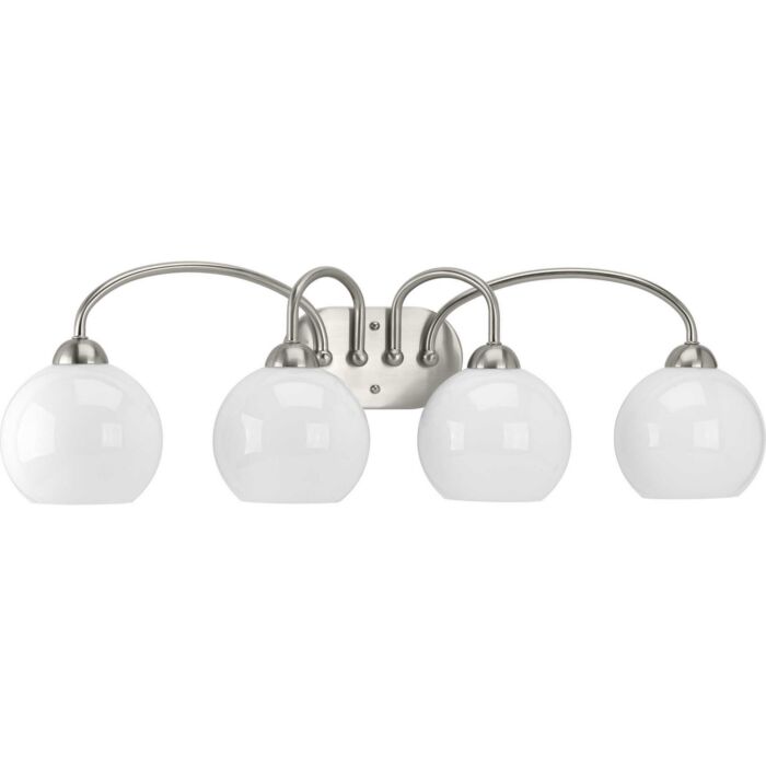 Carisa 4-Light Bathroom Vanity Light in Brushed Nickel